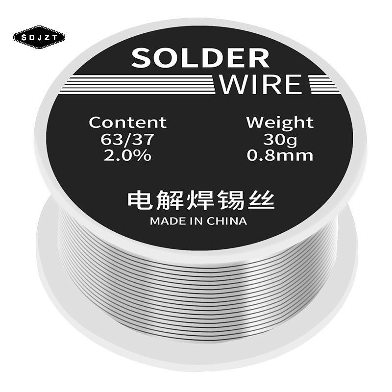 < SDJZT > 1 Cái 0.8mm 30g Dây thiếc hàn thiếc tan chảy Dây hàn cuộn -clean Flux để hàn điện đang bán