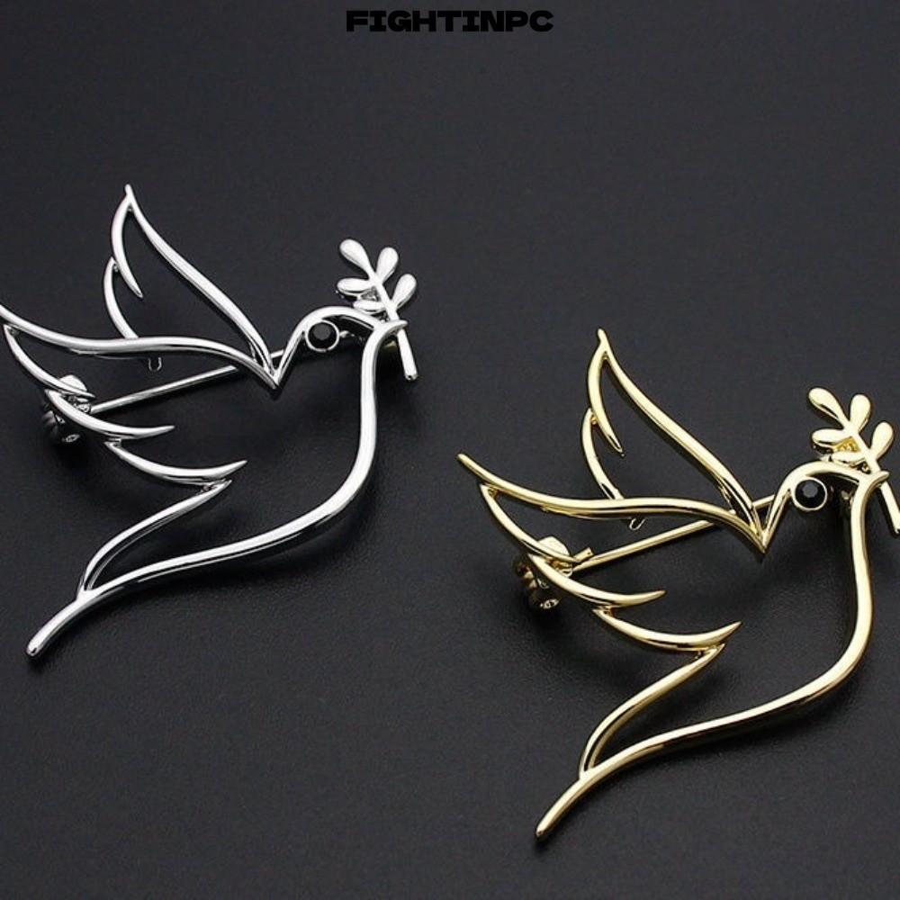 Fightinpc Peace Dove - Trâm Cài Hoa Ngực Thiết Kế Tối Giản, Corsage Hollow Out Phù Hợp Cho Áo Sơ Mi