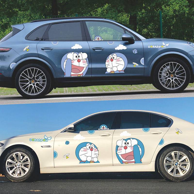 Doraemon Automobile Sticker Pokonyan Cute Car Body Modification Car Door Sticker KaZB