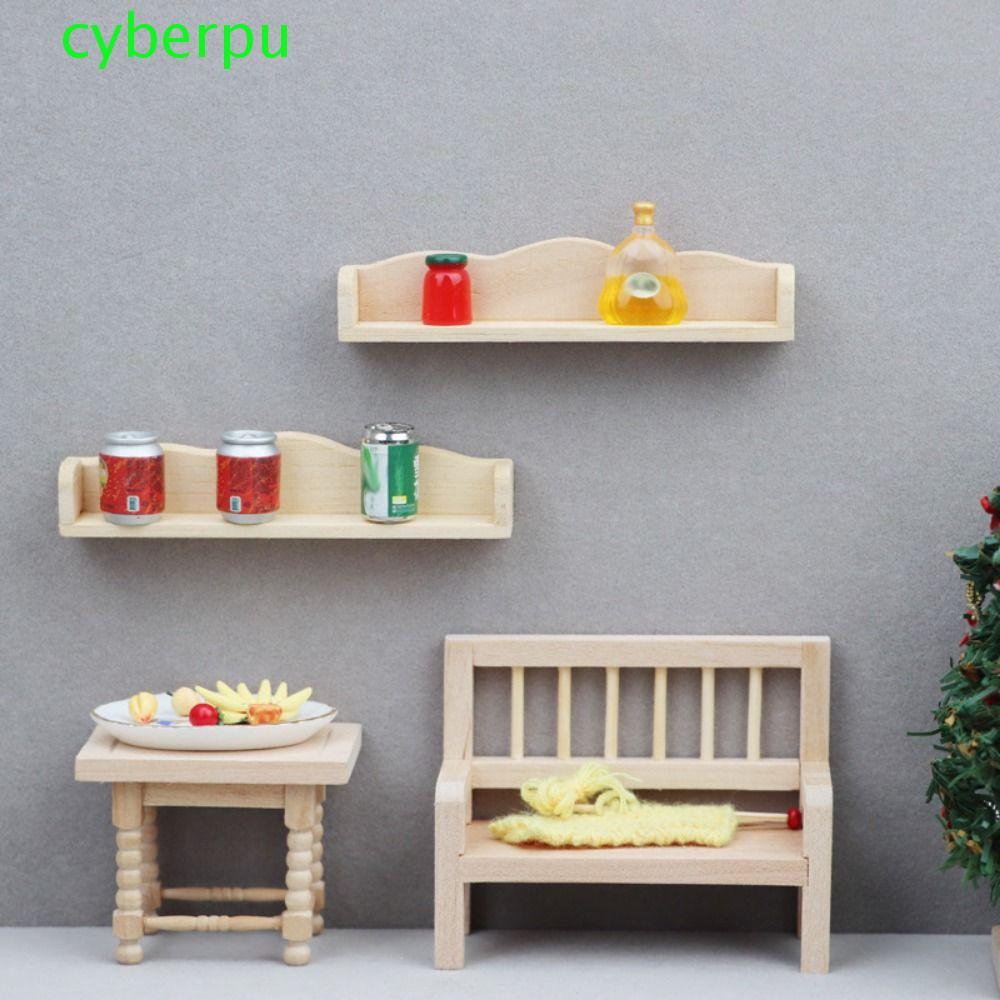 CYBERPULSE Nhà Búp Bê Giá Để Đồ, Nhà Búp Bê Thu Nhỏ Bằng Gỗ Tủ Treo Gỗ, Đồ Nội Thất Búp Bê Kệ Treo T