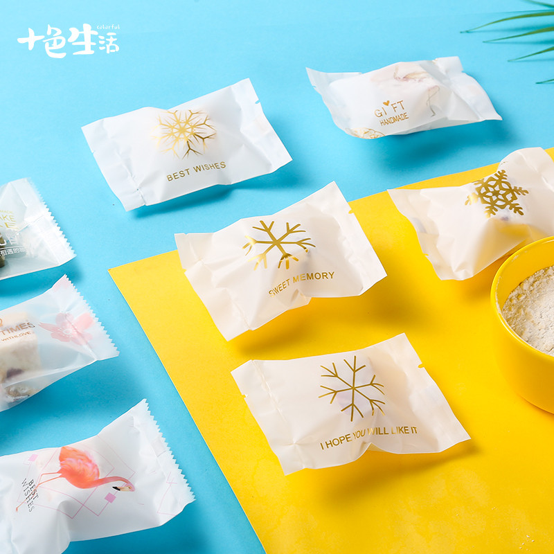Bao Bì Nướng Bánh 100 Bông Tuyết Sắc Nét Bao Bì Túi Handmade Nougat Bánh Quy Túi Bánh Quy Nougat Mak