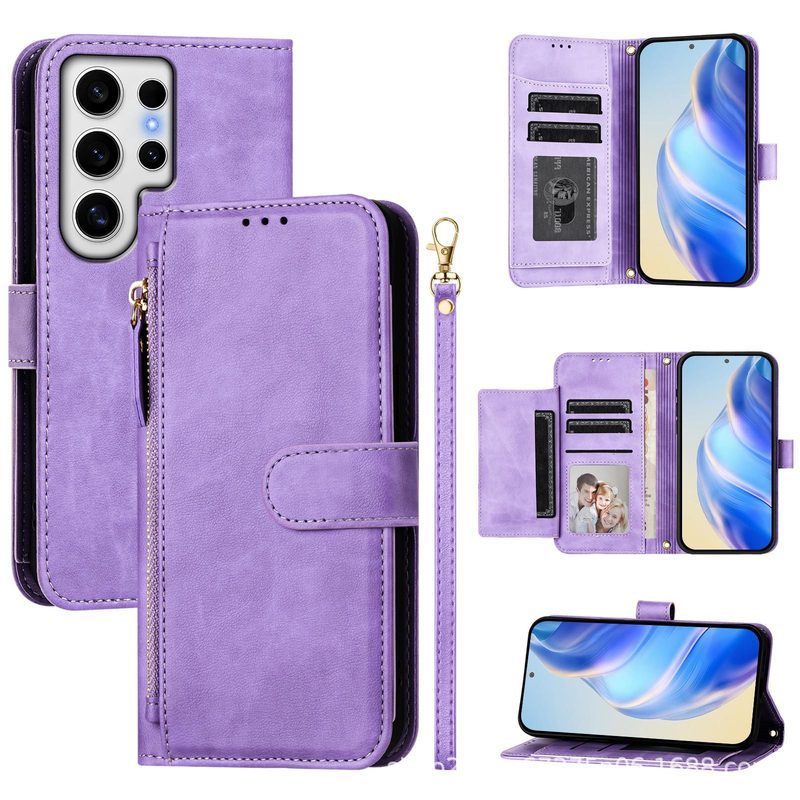 Thích Hợp Cho Samsung Xcover 5 Dây Kéo Đựng Thẻ Bảo Vệ Ví S24 Vỏ Điện Thoại J4 Plus Đa Thẻ A7