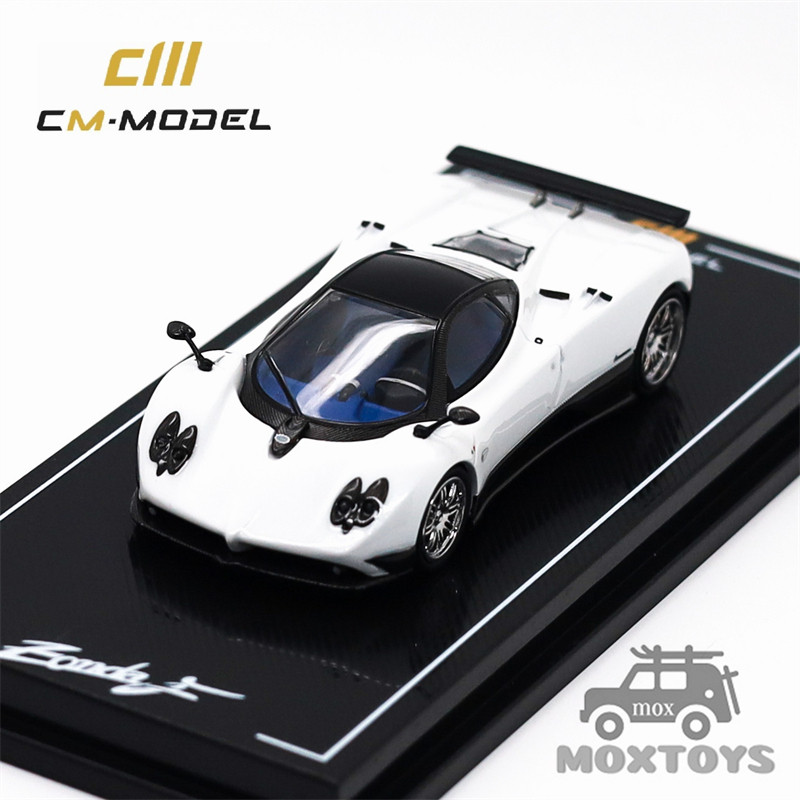 CM MODEL 1: 64 Pagani ZondaF Xe mô hình đúc màu trắng ngọc trai