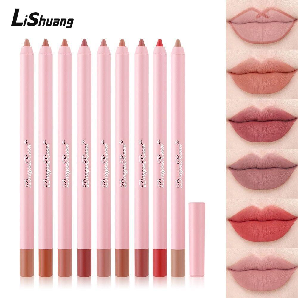 LISHUANG Lip Liner, Matte Natural Outline Lip Contour Line Lipliner Pencil, Velvet Lip Liner Pencil