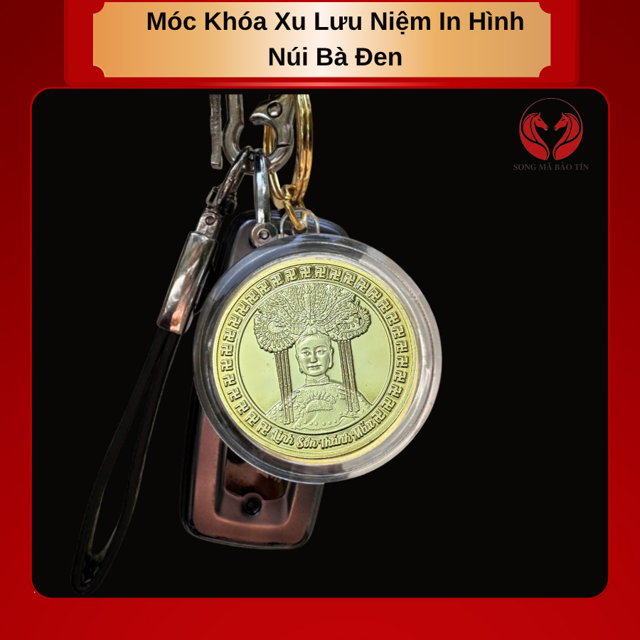 < HOT > Móc Khóa Xu Lưu Niệm In Hình Núi Bà Đen   - Vật Phẩm Phong Thủy -  SP008768