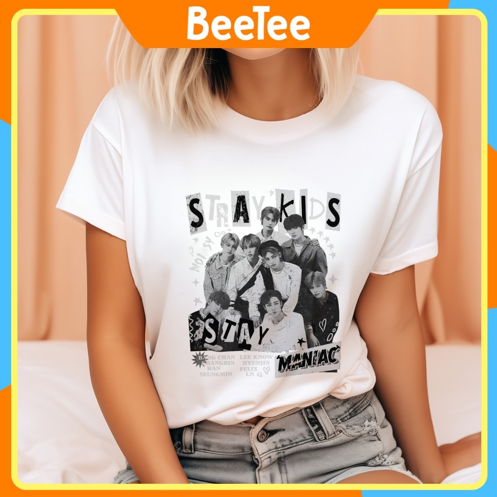 Áo thun nam nữ Oversize in hình STRAY KIDS Vintage Retro Band Style 90s Essentia 166