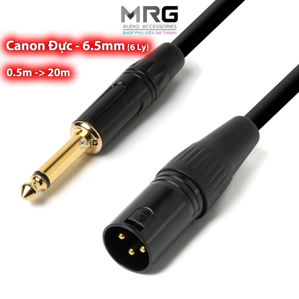 Dây Canon Đực 6 Ly 6.5mm, dài 0.5m-1m-2m-3m (TS 1/4inch to XLR Male) dây kết nối tín hiệu âm thanh j