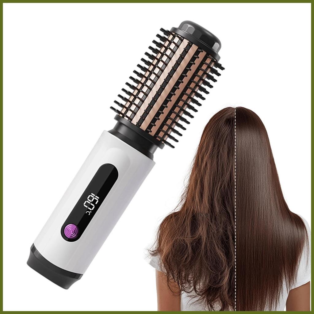 Bàn chải nhiệt Cây đũa phép Máy duỗi tóc Ionic với 3 thiết lập nhiệt độ Bàn chải uốn tóc cho nữ Salo