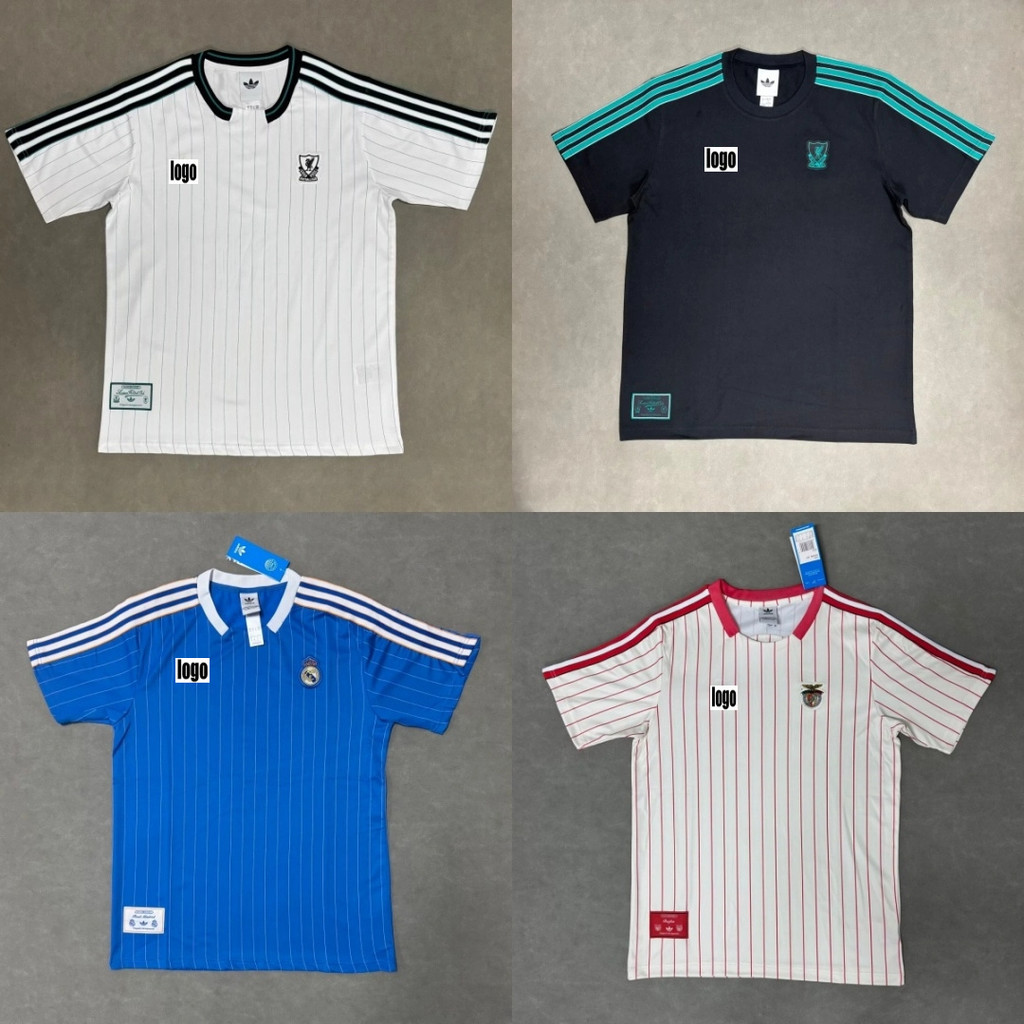 Áo bóng đá nam retro Libерpool, Benfica và Madrid - Size S đến 4XL