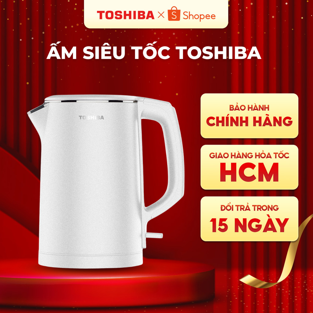 Ấm siêu tốc Toshiba KT-15DS1PV - Dung tích 1.5L - Bảo hành chính hãng 12 tháng