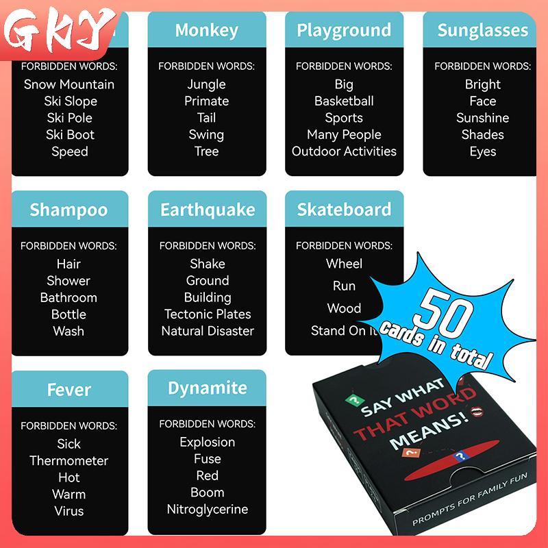 GKY Nói những gì từ đó có nghĩa là, người lớn Mô tả từ trên bàn Thẻ trò chơi đoán thẻ trò chơi để gi