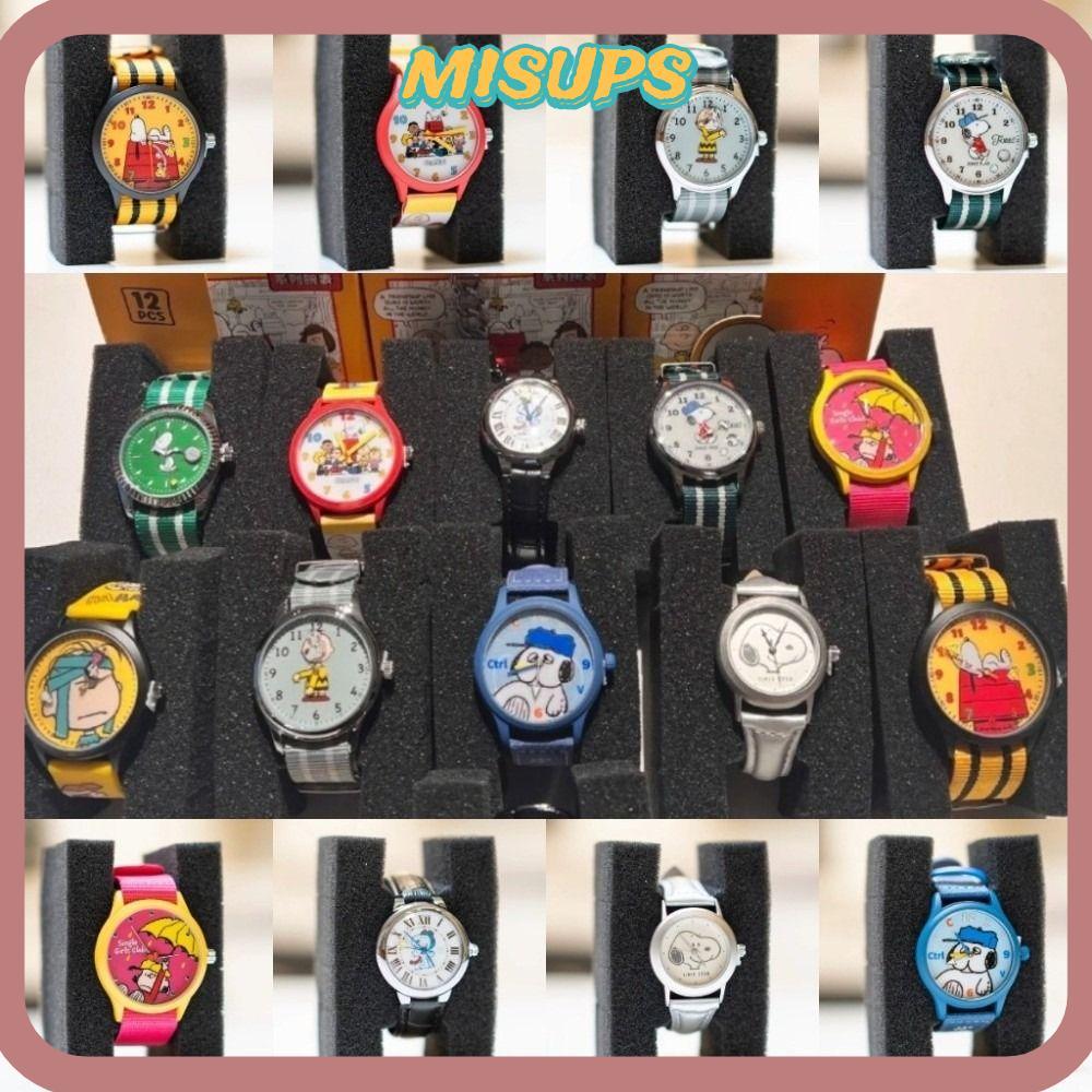 Đồng hồ hộp MISUPS, Đồng hồ hoạt hình Anime thạch anh Snoopy Hộp bí ẩn, Hộp Snoopy & Friends chống n
