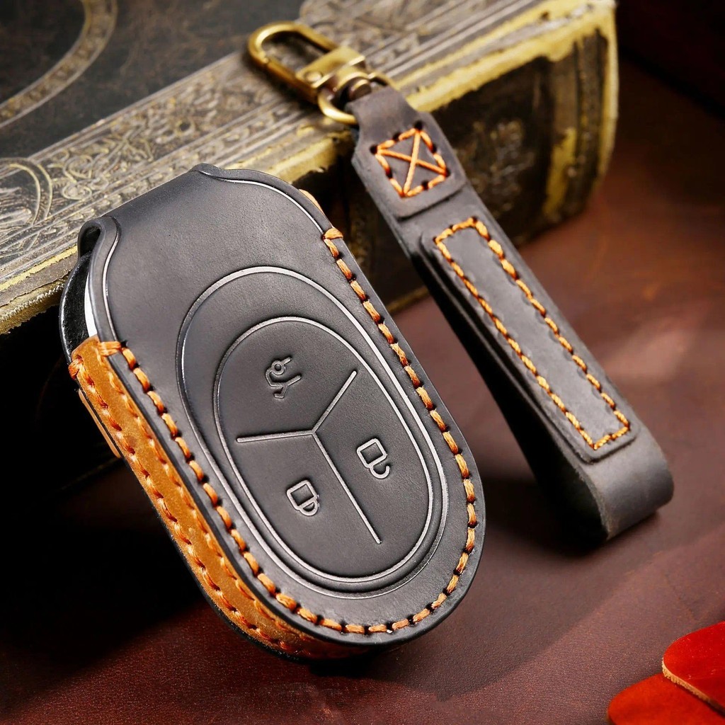 Ốp chìa khóa ô tô phù hợp cho hộp bảo vệ chìa khóa da bò thật toàn diện NIO ET7 ET5 mới. Móc khóa ph