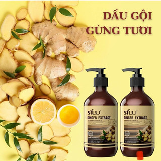 Gội xả gừng Silu nguyên chất chống rụng sạch gau bóng mượt 500ml