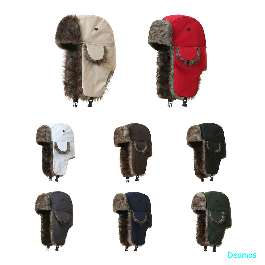 Nam Mùa Đông Bẫy Aviator Trooper Earflap Lei Feng Hat Ấm Nga Chống Thấm Nước Mũ Trượt Tuyết Máy Bay 