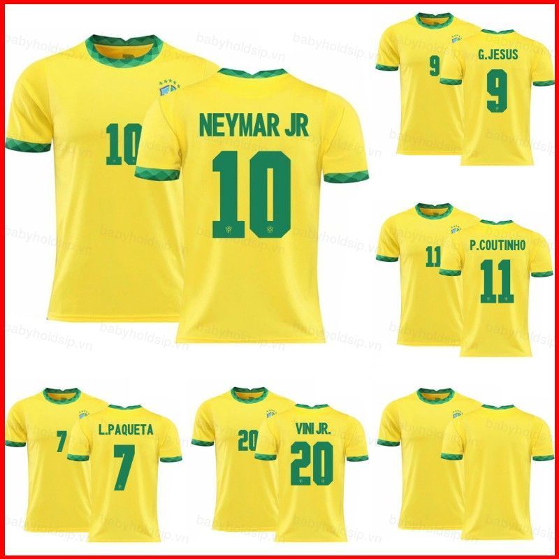 Áo Thun Bóng ĐáBrazil Unisex - Phiên Bản Đặc Biệt Với Hình Dáng Cầu Thủ Như Neymar, Paqueta và Couti