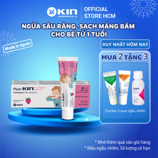  Kem Đánh Răng Fluor Kin Infantil Ngừa Sâu Răng Sạch Mảng Bám Cho Bé Từ 1 Tuổi Hương Dâu 50ml 