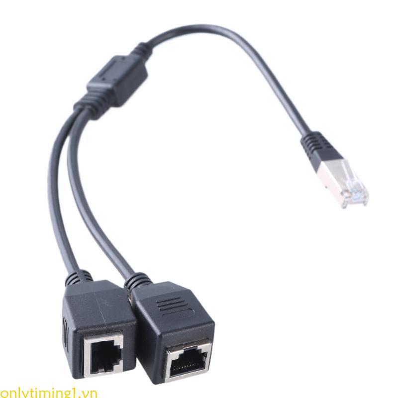 Onlytiming1 Chất Lượng RJ45 Ethernet Splitter Adapter 1 Nam 2 Cổng Nữ Cho Internet Ổn Định
