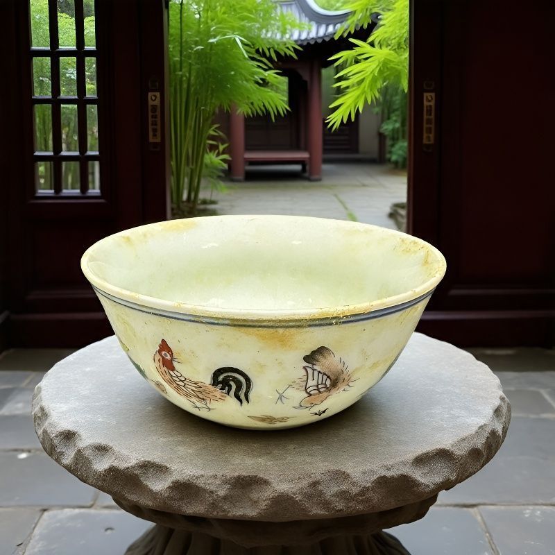 Daming Chenghua Nhiều Màu Hailao Sứ Gà Cốc Cổ Giả Sứ Doucai Kung Fu Gốm Cổ Tay Vẽ Ấm Trà