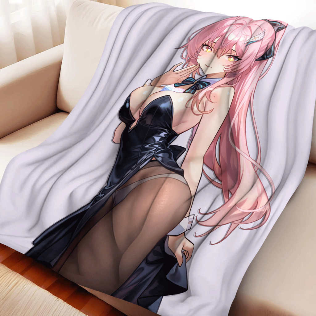 Gợi Cảm Anime Cô Gái Flannel Chăn Mềm Ấm Áp Cho Naps Phim Đêm Nhà Dệt Essentials