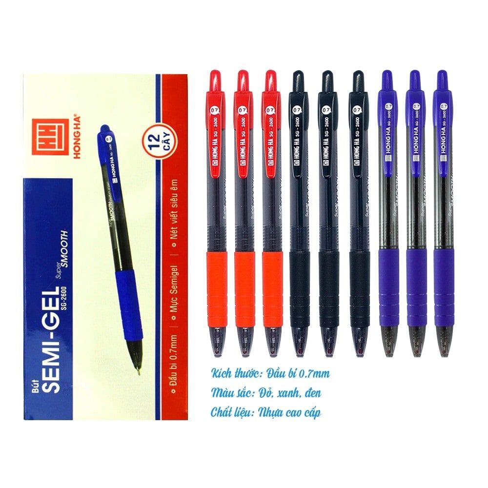 Bút Semi Gel SG 2600X – Viết êm mượt, mực đậm, nhanh khô, không lem, học sinh văn phòng