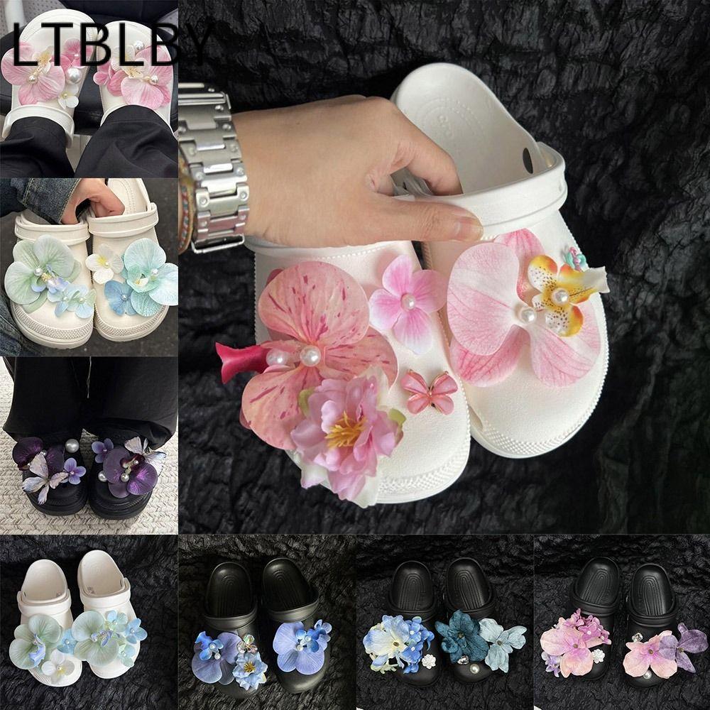 LTBLBY Orchid Shoe Buckle, Blue Orchid Series Hoa giày có thể tháo rời, DIY Butterfly Orchid Shoes C