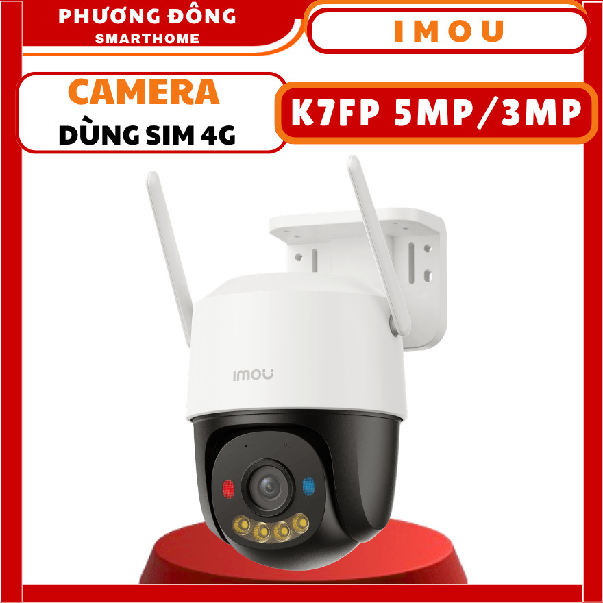 CAMERA DÙNG SIM 4G IMOU K7FP-5H0TE 5MP/3MP - Xoay 360 Độ, Đàm thoại 2 chiều, Màu Đêm, Phát Hiện Chuy