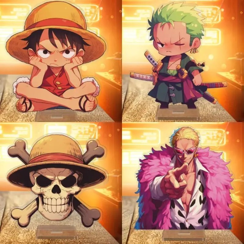 Standee Anime One Piece Mô Hình Acrylic Để Bàn Nhân Vật Luffy Zoro Doflamingo Chibi Trang Trí Góc Họ