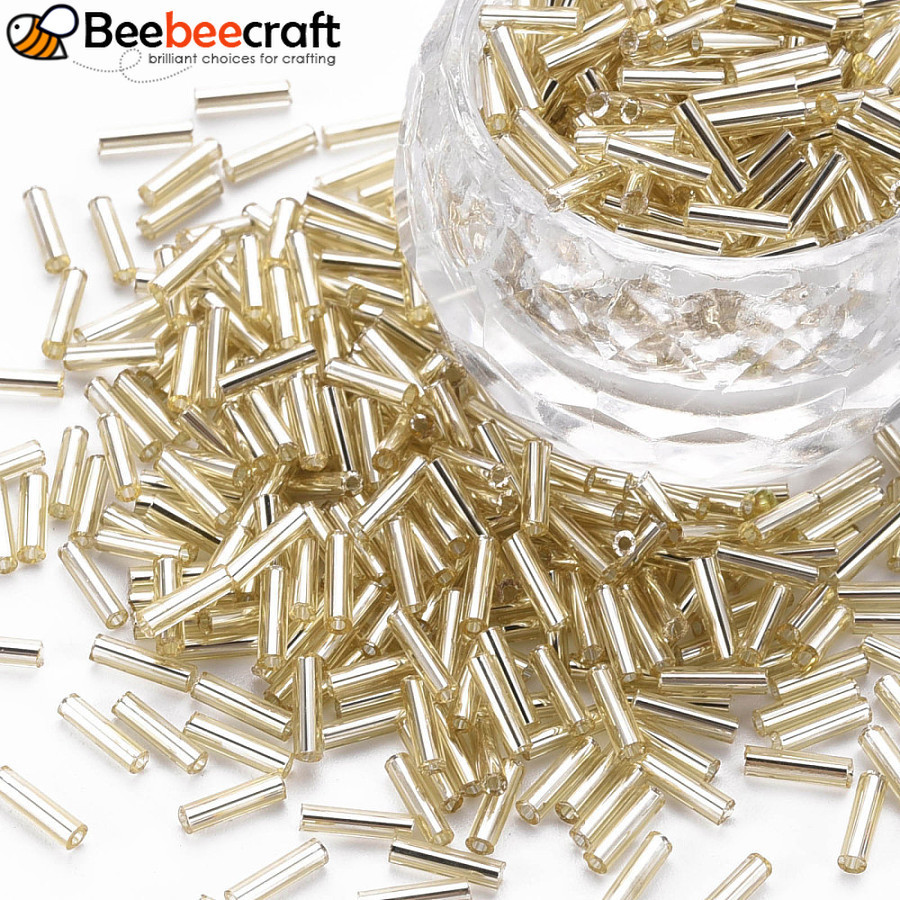 Hạt thủy tinh màu kim loại nhạtgoldenrod kích thước 6-7x2mm lỗ 1mm, 10000 cái/pound