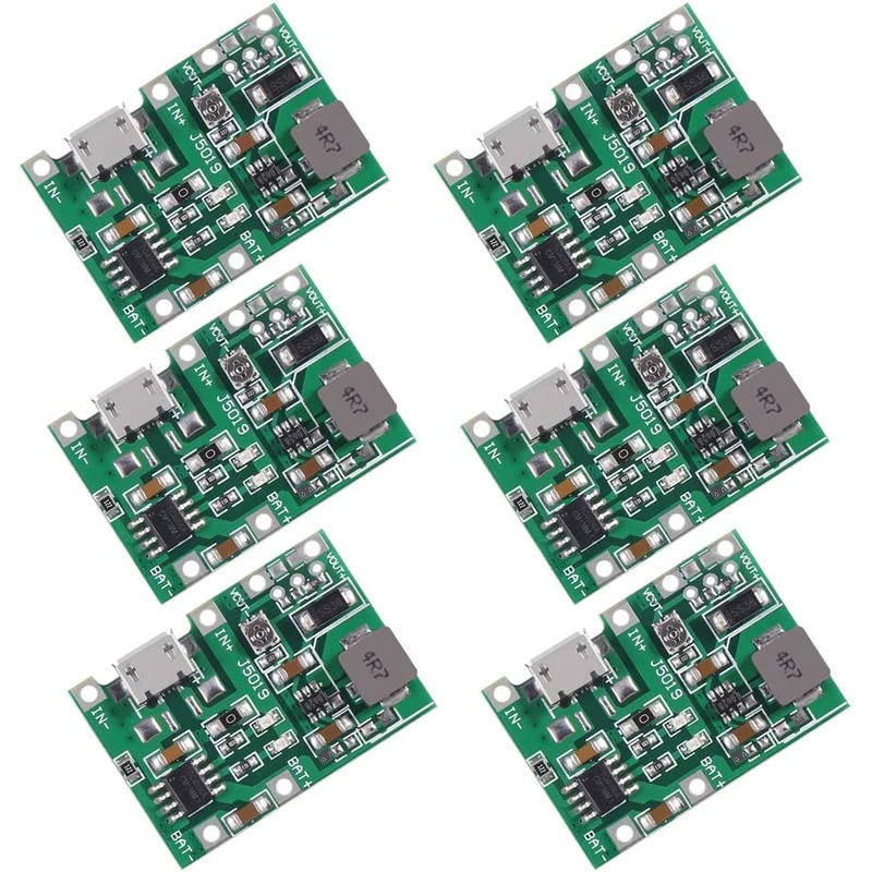 6 CÁI 2A USB 18650 Lithium Li-Ion Pin Sạc Mô-đun Boost 3.7V đến 5V 9V 12V DC-DC Tăng Cường Mô-đun TP