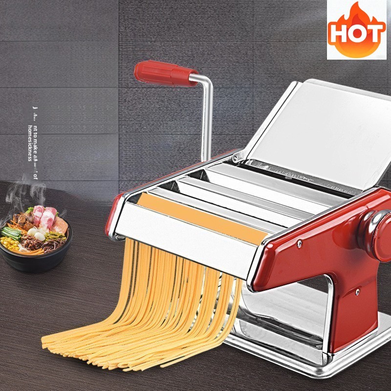 【Mới】Máy làm mì inox gia dụng, máy cán bột thủy công nhỏ đa năng, máy làm vỏ bánh gyoza & húntun ino