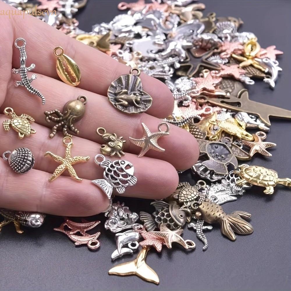Aqua Marine Organism Charms - Dây chuyền DIY và phụ kiện trang sức với cá kim tuyến và sao biển