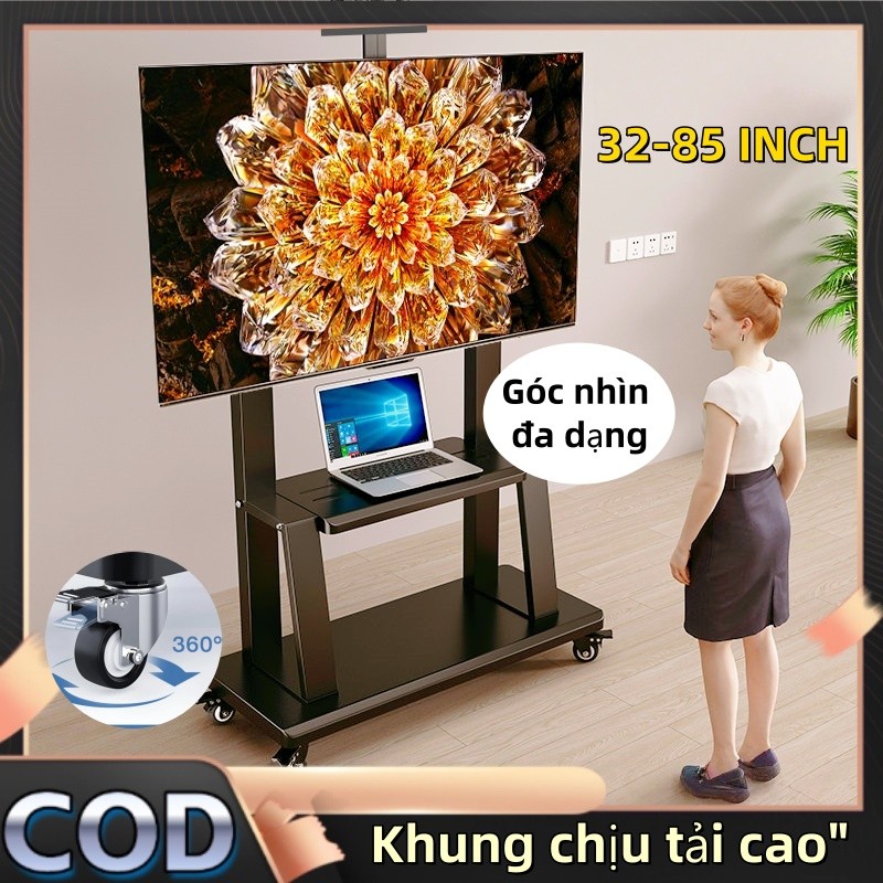 32-85 Inch Giá Treo Tivi Di động Khung Chịu Tải Cao Bánh Xe Giải Pháp Hoàn Hảo Cho Phòng Họp Gia Đìn