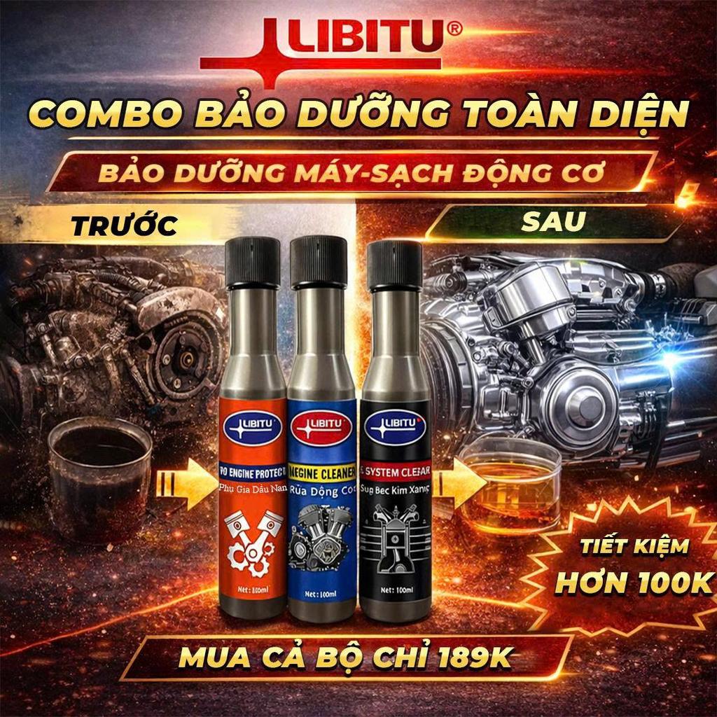 [Cho Xe Máy] Combo Siêu Bảo Dưỡng LIBITU: Sạch Muội Than, Bốc Máy, Tiết Kiệm Xăng Tối Đa