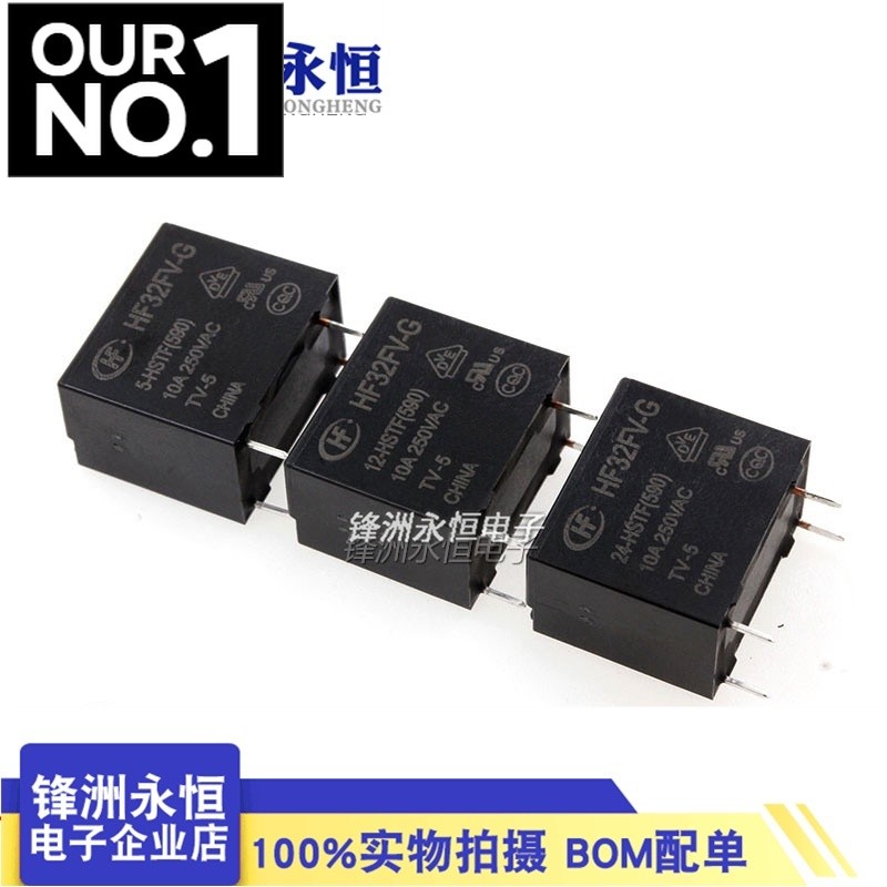 HF32FV-G-5 12 24-HSTF Một Bộ Thường Mở 4 Chân 10A Rơ Le DC5V 5V 12V 24V