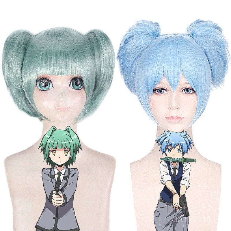 Tóc giả anime màu xanh băng cho character Nagisa từ Chaos Heaven - Compatible với nhiều style cospla