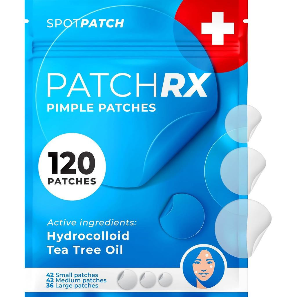 Miếng Dán Mụn Cho Mặt (120 Miếng Dán), Miếng Dán Mụn Hydrocolloid Với Dầu Cây Trà, Miếng Dán Mụn Mụn