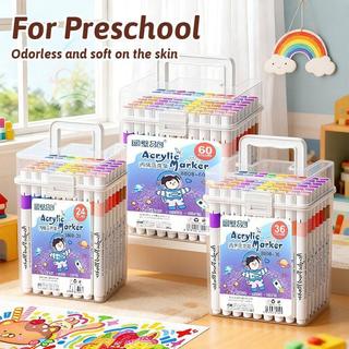 Màu Markers Acrylic Chất Lượng - Bộ 12/24/36/48 Bút Đánh Dấu Màu Tươi Sáng Cho Vẽ Tranh Sáng Tạo DIY
