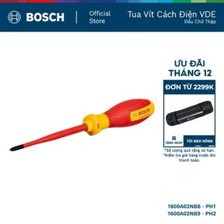  Tua Vít Cách Điện VDE Đầu Chữ Thập PH1   PH2 Bosch – An Toàn Tuyệt Đối Chuẩn Đức 