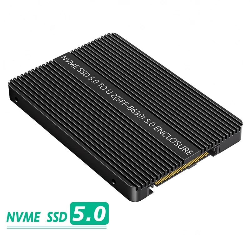 NVME SSD 5.0 sang U.2 SFF-8639 2.5 "SSD Adapter Vỏ Nhôm Hộp SSD NVME Bên Ngoài Có Miếng Lót Nhiệt Lê