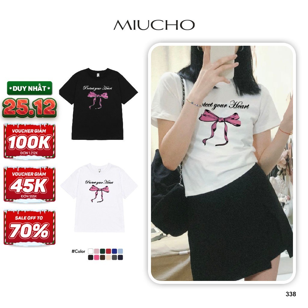Áo baby tee ABD338 Miucho cổ tròn in graphic