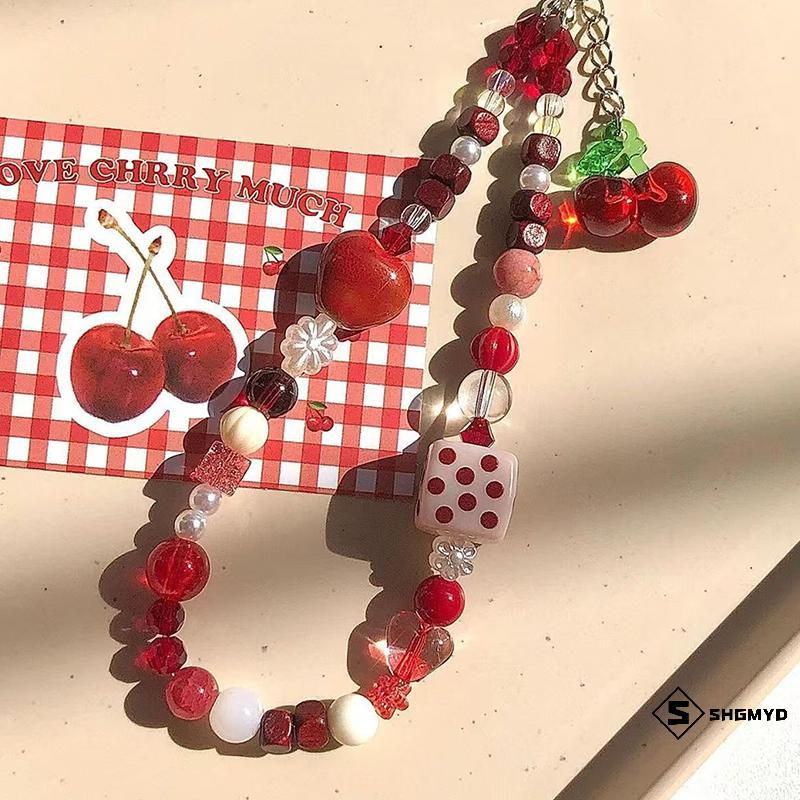 SHGMYD > Mặt dây chuyền anh đào Vỏ điện thoại di động Dây đeo máy ảnh CCD Dây đeo cổ Alcove Mặt dây 