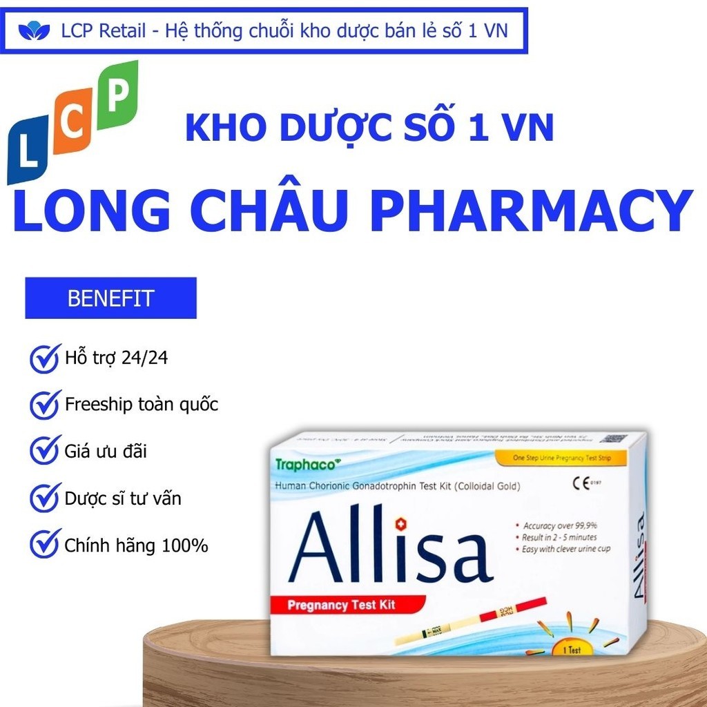 Que thử thai Allisa chính hãng, que thử thai Allisa Traphaco TEST NHANH, chính xác mọi thời điểm