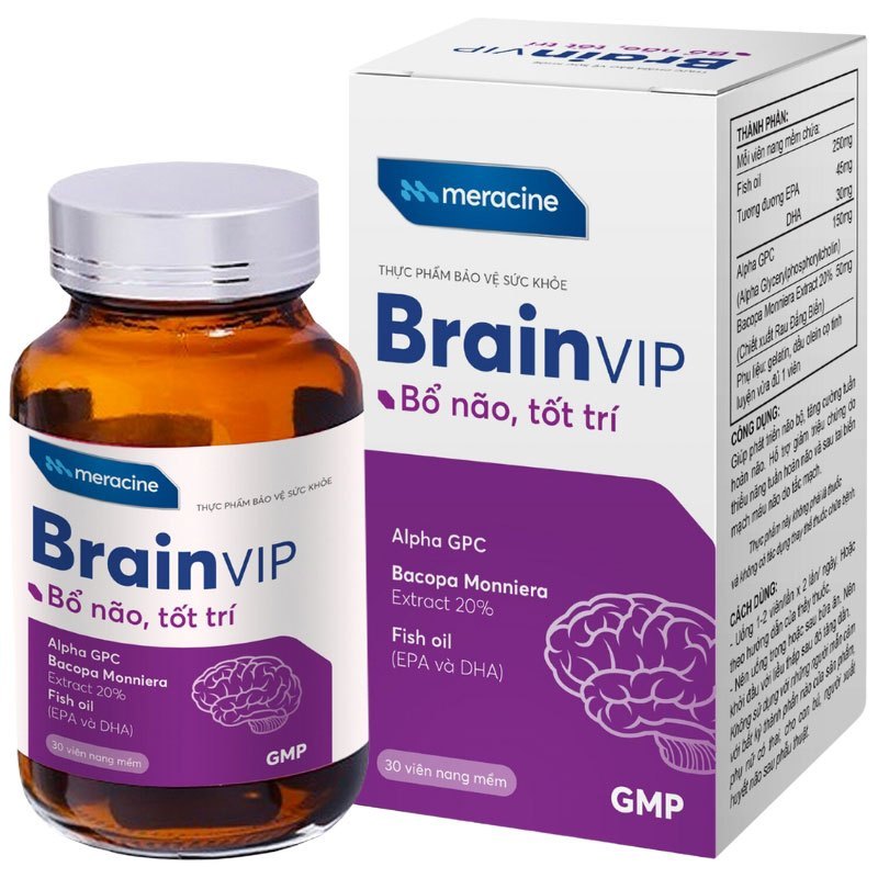 Brain Vip - Viên uống hỗ trợ bổ não, tăng cường trí nhớ 30 VIÊN