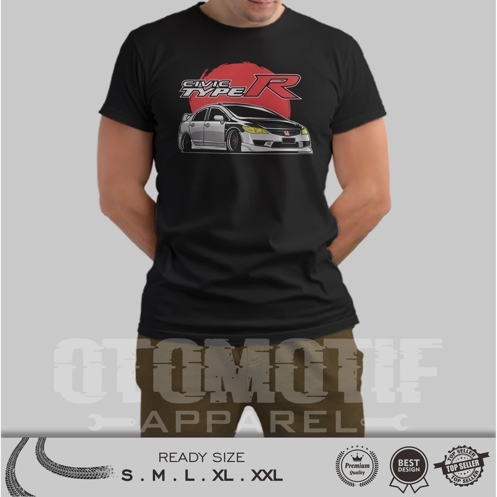 Honda 2025 thời trang Civic Fd Type R Áo / Baju Microfiber Jersi / Áo thun ô tô / Áo đua