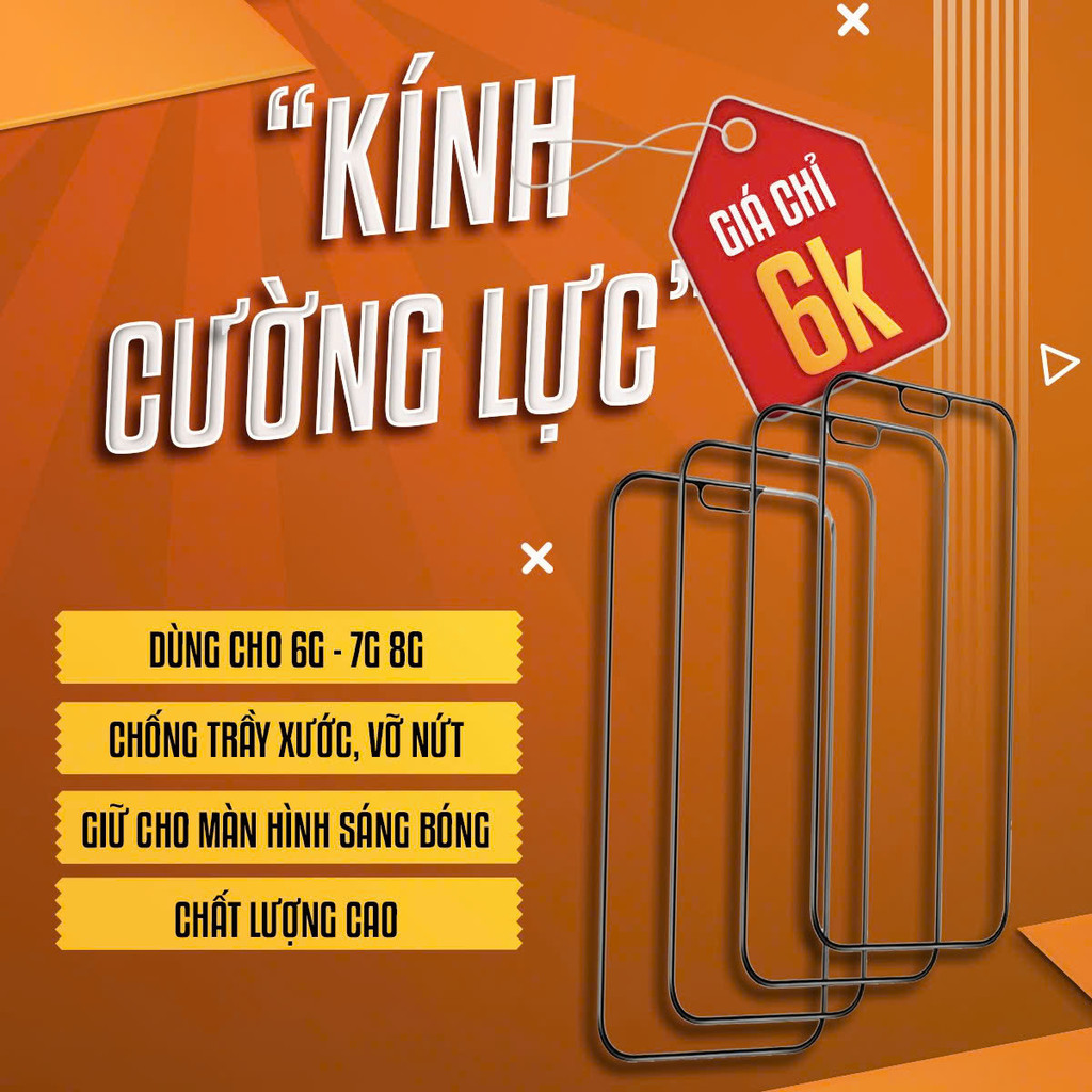 Miếng Dán Cường Lực Cho Màn Hình 6G / 6S / 6 Plus / 6S Plus / 7 / 7 Plus / 8 / 8 Plus