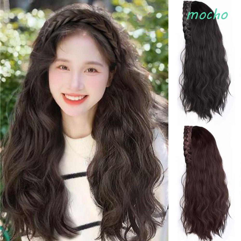 MOCHO Half Wig Headband, Curl Bonefish Style, Suitable for Braids and Long Hair Extensions