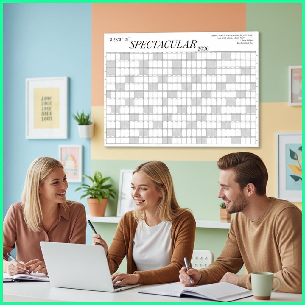 Lịch Treo Tường 2026 48x30 Inch Kế Hoạch Tiếp Liệu Lịch Xóa Khô Cho Gia Đình Trường Học Phòng Khách 