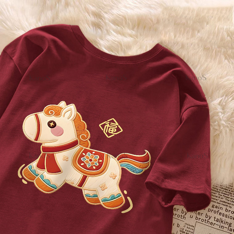 Áo thun oversize ngắn tay cổ tròn họa tiết Y2K - Kanos Shop