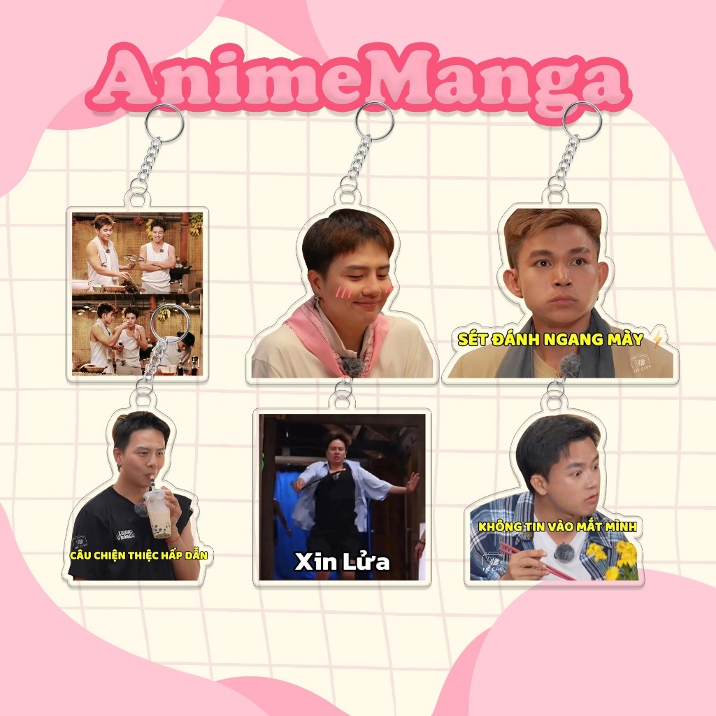 Móc khóa meme gia đình haha cute dễ thương Jun Phạm, Duy Khánh, Bùi Công Nam